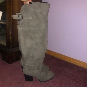 Grey heel boots